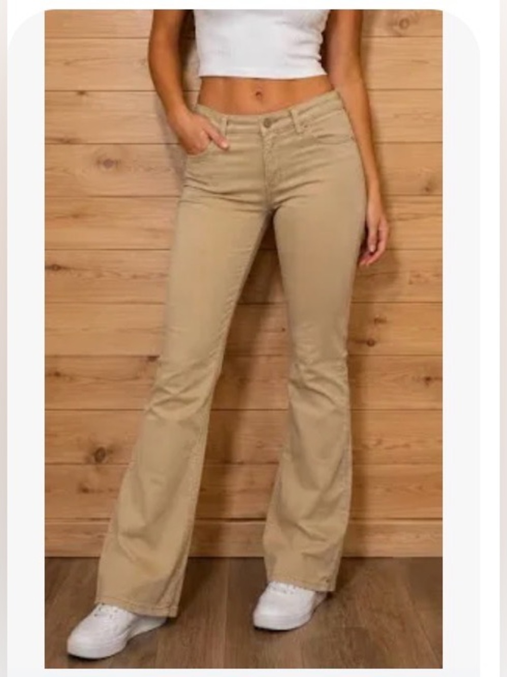Hollister Women's Boot Cut Jeans in Khaki 29 L